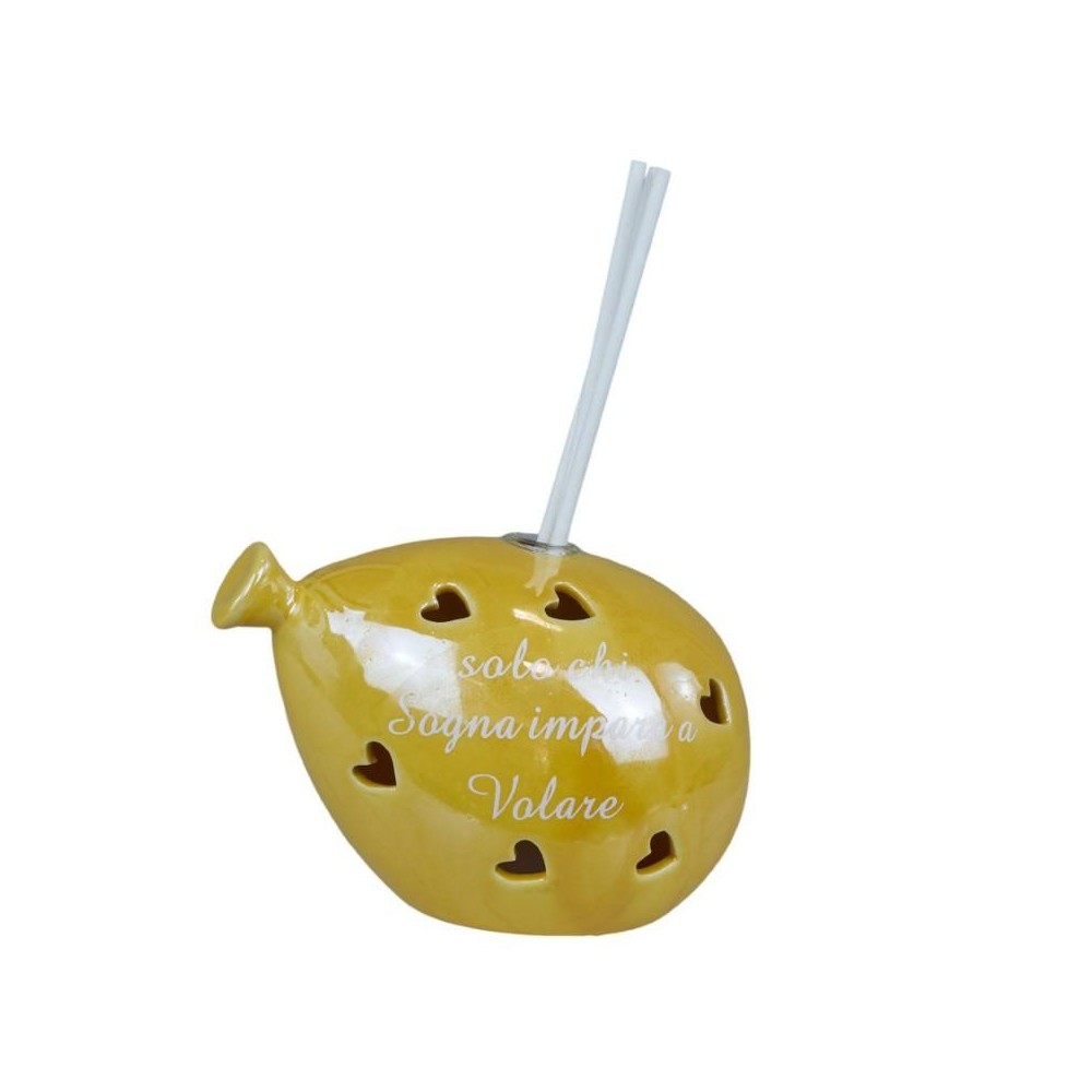 PALLONCINO PICCOLO LED PROFUMATORE GIALLO C FRASE